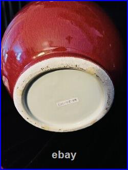 0163 Large Antique Chinese Oxblood Sang De Boeuf Glaze Porcelain Vase 12 1/2
