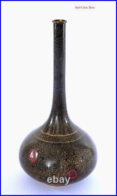 1900's Chinese Large Gilt Black Enamel Cloisonne Vase 15.4 39 cm