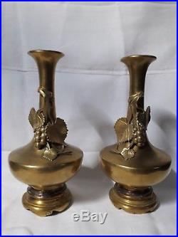 19 th Chinese large gilt bronze incense burner with vases