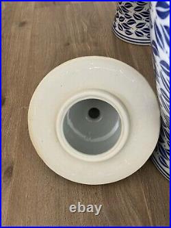 2 X Large Vintage Chinese Blue/White Ceramic Vases 60cm tall (approximately)