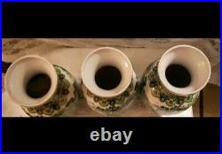3 x large Antique Chinese Floor Vases 14 High