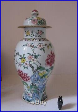 45 CM Large QIANLONG period famille rose jar Chinese porcelain vase 18th