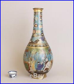 48cm / 19.2 Large Antique Chinese Cloisonne Elephant Vase 18thC Qianlong Mark