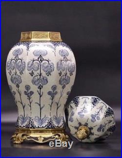 53 cm Extra large Chinoiserie European style Blue and White Chinese Ginger Jar
