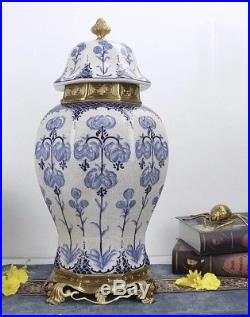 53 cm Extra large Chinoiserie European style Blue and White Chinese Ginger Jar