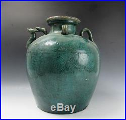 A Chinese Antique Ceramic Large Jar Pot Vase Green Glazed