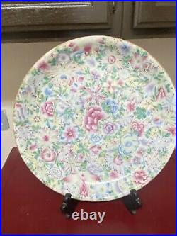 A Large Hundreds Flowers Antique Chinese famille Rose Charger. 16.2