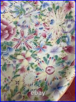 A Large Hundreds Flowers Antique Chinese famille Rose Charger. 16.2