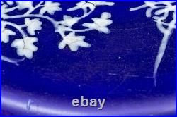 A Pair Large Chinese Qing Dynasty Cobalt Blue and White Glazed Garden Seats