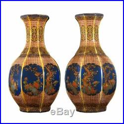 A Pair Of Large Chinese Rare Old Porcelain Landscape Vases Great Home Decor