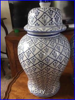 A Pair Of Very Large Chinese Ginger Jar Vases 18.5 Tall
