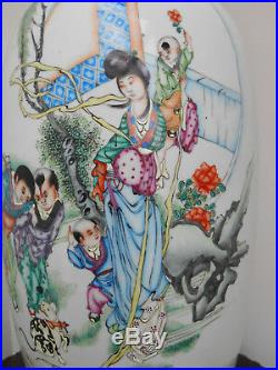 A large 23'' antique Chinese vase with a decoration of figures Republic period