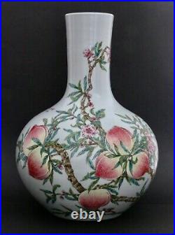 A large'famille rose' nine peaches vase