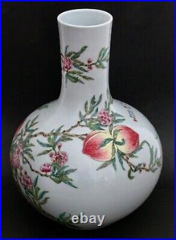 A large'famille rose' nine peaches vase