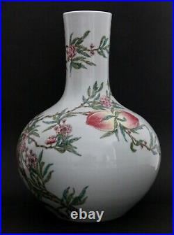 A large'famille rose' nine peaches vase