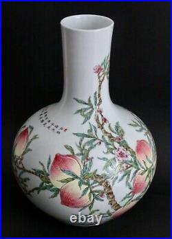 A large'famille rose' nine peaches vase