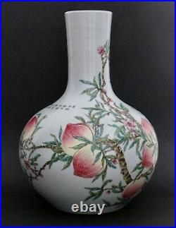 A large'famille rose' nine peaches vase