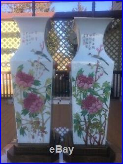 A pair of large Antiques Chinese porcelain vase table lamps