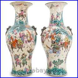 A rare pair of large Chinese Ge glazed vase, Daoguang period, 19th century