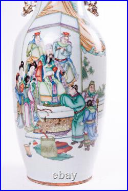 Antique 19th Chinese Rare Large story vase FAMILLE ROSE 57.5 cm