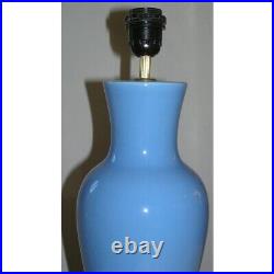 Antique 20th Original Large Chinese Glaze Blue porcelain vase mounted as a lamp