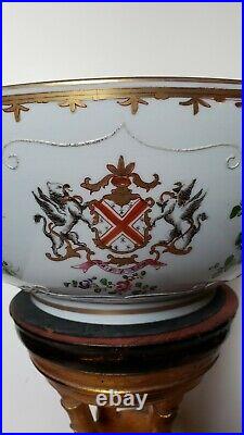 Antique Armorial export french Samson large bowl only in 19th century