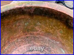 Antique Chinese Archaistic Taotie Cloisonne Enamel Gilt Copper Large Handle Bowl