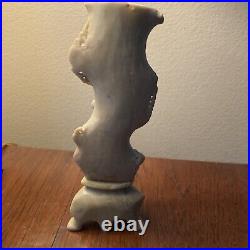 Antique Chinese Decorative Soapstone Vase Large 10 Tall Floral Etched