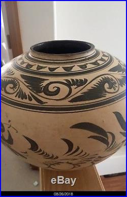 Antique Chinese Hand Painte RARE LARGE Pottery Bowl