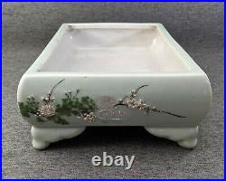 Antique Chinese/Japanese Large Celadon Planter Bonsai Ikebana Porcelain Footed