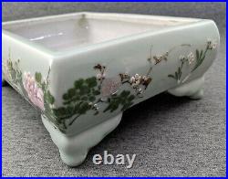 Antique Chinese/Japanese Large Celadon Planter Bonsai Ikebana Porcelain Footed
