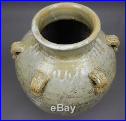 Antique Chinese Large Stoneware Glazed Storage/ Water Jar 18 inches