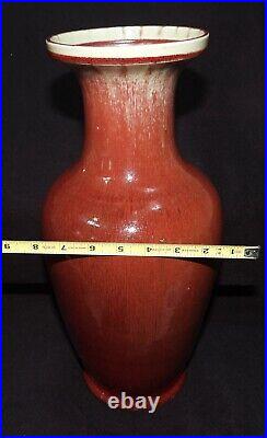 Antique Chinese Oxblood Sang De Boeuf Porcelain Large 16 Vase