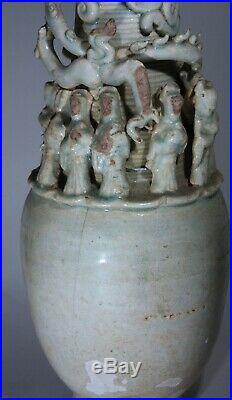 Antique Chinese Qingbai Glazed Large Funerary Vase Song Dynasty