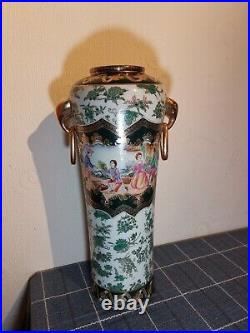 Antique Chinese large porcelain multi-colour and multi flowers decorated vase