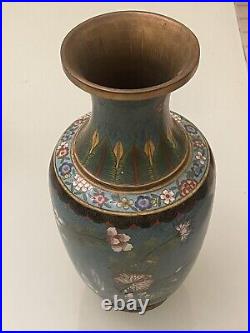 Antique Large 13 Late Qing Period Chinese Cloisonne Bronze vase
