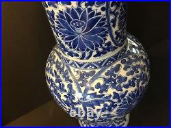 Antique Large Chinese Blue and White Ren Ren Vase, 18th/19h Century, 19 High