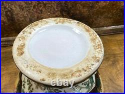 Antique Large Chinese Porcelain Ginger Jar Hand Painted Vase w Lid / Urn