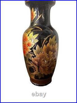 Antique Large Handpainted Gorgeous Oriental Vase Stamped To Base