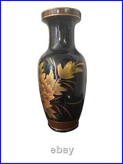 Antique Large Handpainted Gorgeous Oriental Vase Stamped To Base