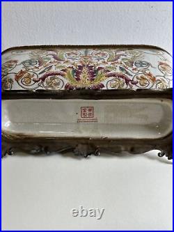 Antique large Chinese export Hua Rong Tang Zhi porcelain Basin Planter rare
