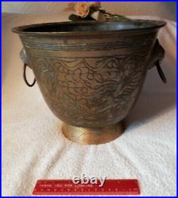 BRONZE BELL METAL JARDINERE Made in China Very Large Heavy 3.5 kg