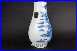 Beautiful Large antique chinese porcelain vase, Qing 18th / 19thC Landscape