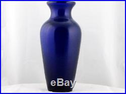 Beautiful Vintage Chinese Large & Heavy Cobalt Blue Chinese Peking Glass Vase