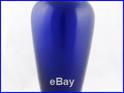 Beautiful Vintage Chinese Large & Heavy Cobalt Blue Chinese Peking Glass Vase