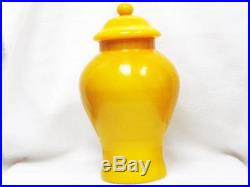 Beautiful Vintage Large & Heavy Chinese Large Yellow Peking Glass Temple Jar