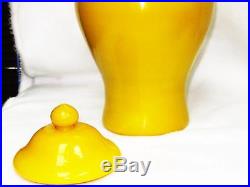 Beautiful Vintage Large & Heavy Chinese Large Yellow Peking Glass Temple Jar