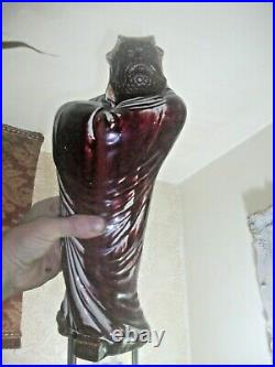 CHINESE SANG DE BOEUF FLAMBE / Pomegranite glaze antique figure Large 14 35 cm