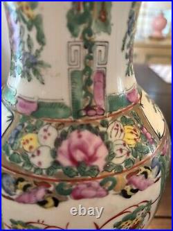 Canton Rose Famille Large Vase