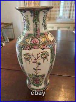 Canton Rose Famille Large Vase